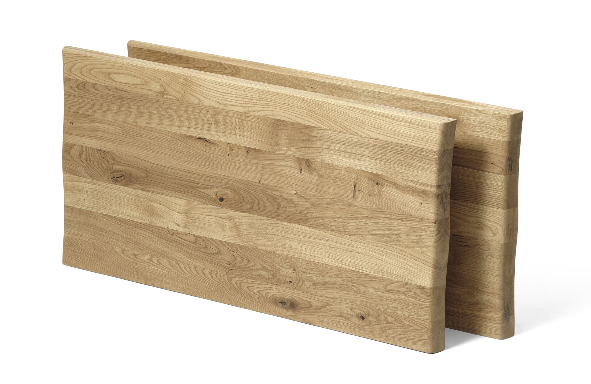 Atlantic Tillægsplade Med Bølget Kant 40 Mm  Rektangulær Natur Egetræ  95x50   Sæt Af