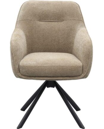 Avola Drejestol     Armlæn Taupe Chenille Polyester Stof Og Sort Stål