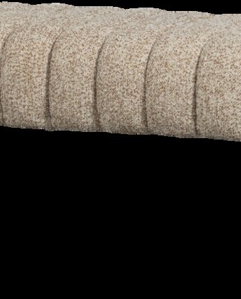 Bænk Woood Collection Polstret Bouclé Brun  Fsc-ramme 110x48x43 Cm