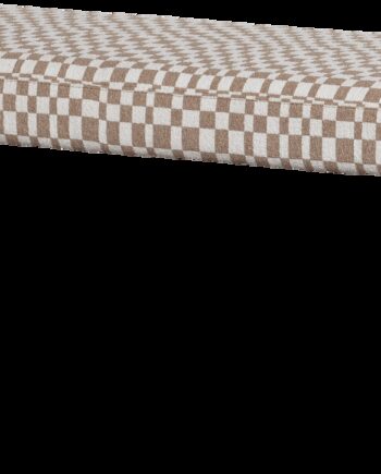 Bænk Woood Collection Polstret Vævet Stof Sand 130   46 Cm