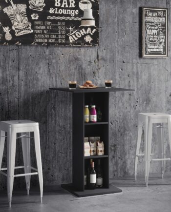 Barbord Med Hylder  108   70   70 Cm  Sort