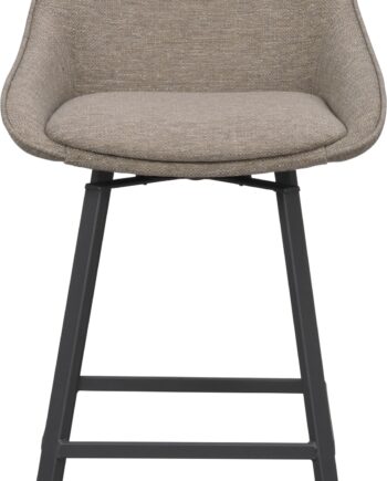 Barstol Rowico Alison Sæt Af   Mørk Beige Sort 360 Drejefunktion Metal Og Stof H96 Cm
