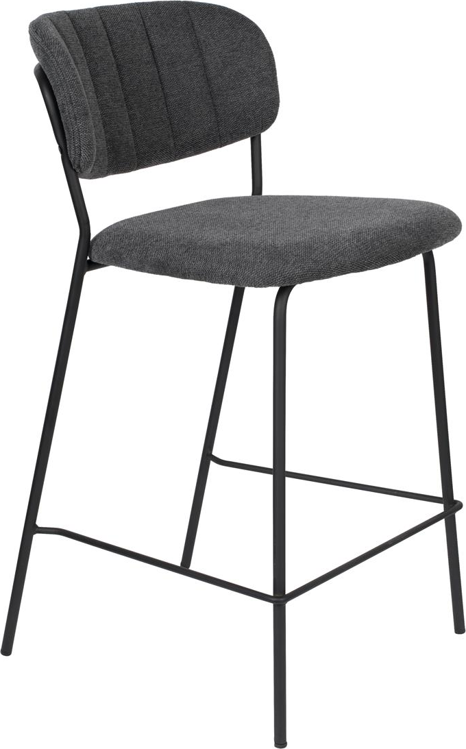 Barstol Studio White Jolien Askegrå Polstret Stof Stålramme H89 B48 D54 Cm
