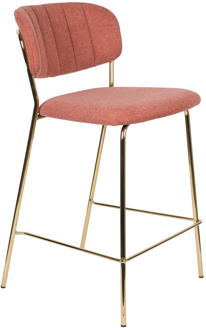 Barstol Studio White Jolien Rødbrun Polstret Nylon Polyester Stol Med Stålramme H89 Cm