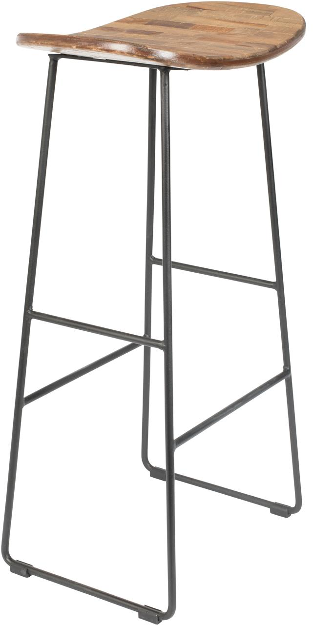 Barstol Studio White Tangle Mørkegrå Teak Og Stål H80 B40 D30 Cm