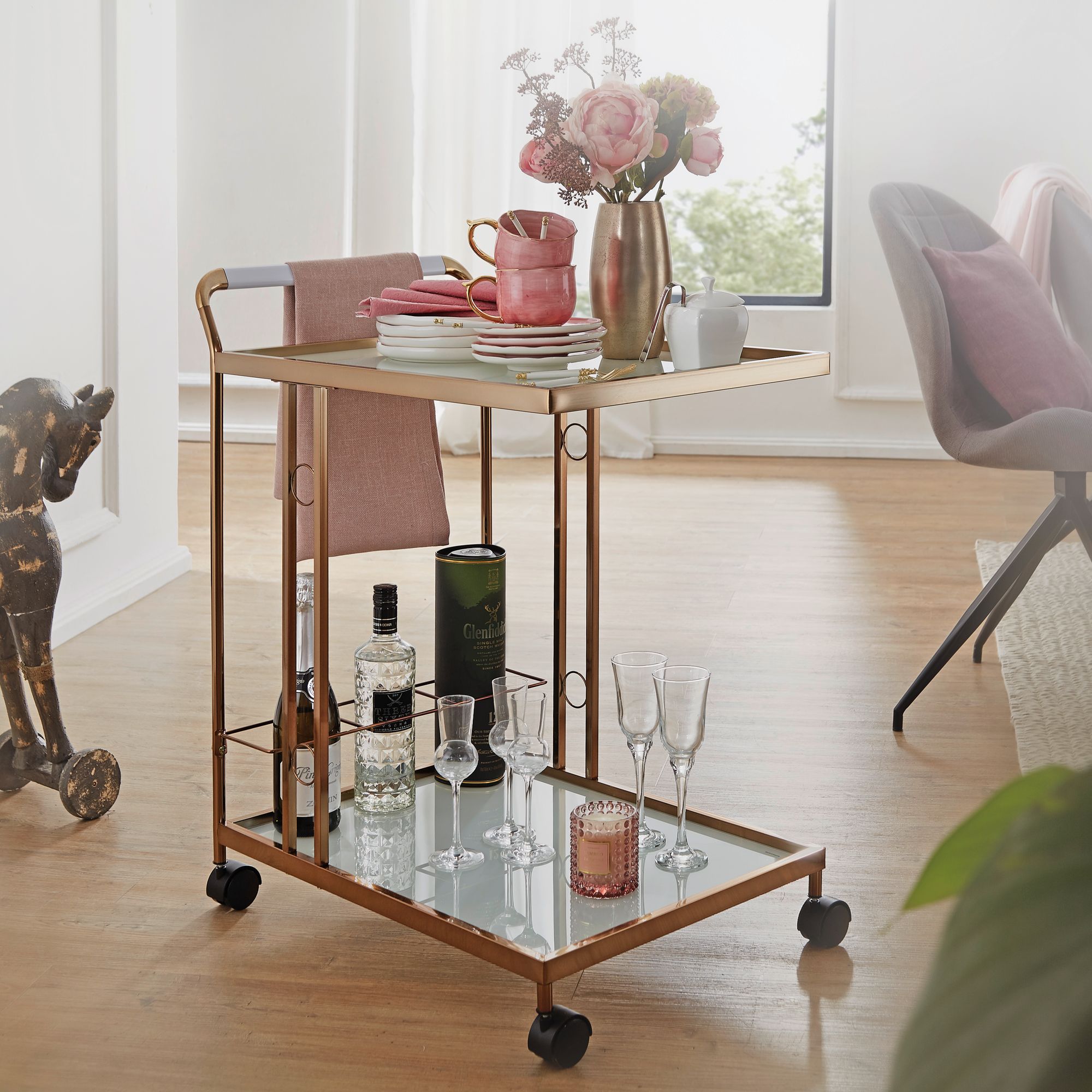 Barvogn Med Hjul   Glamour-stil  67   80   45 Cm