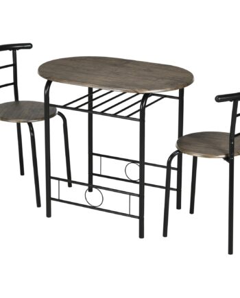 Bistrosæt Spisebord Køkkenbord Med Stole Sæt    Bord    Stole  80 Cm   53 Cm   74   Cm  Sort