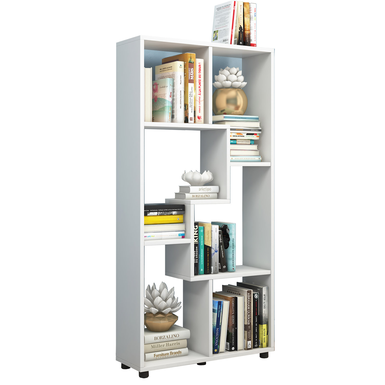 Blina Reol       Rum Hvid Træ  :119cm X60cm   20cm