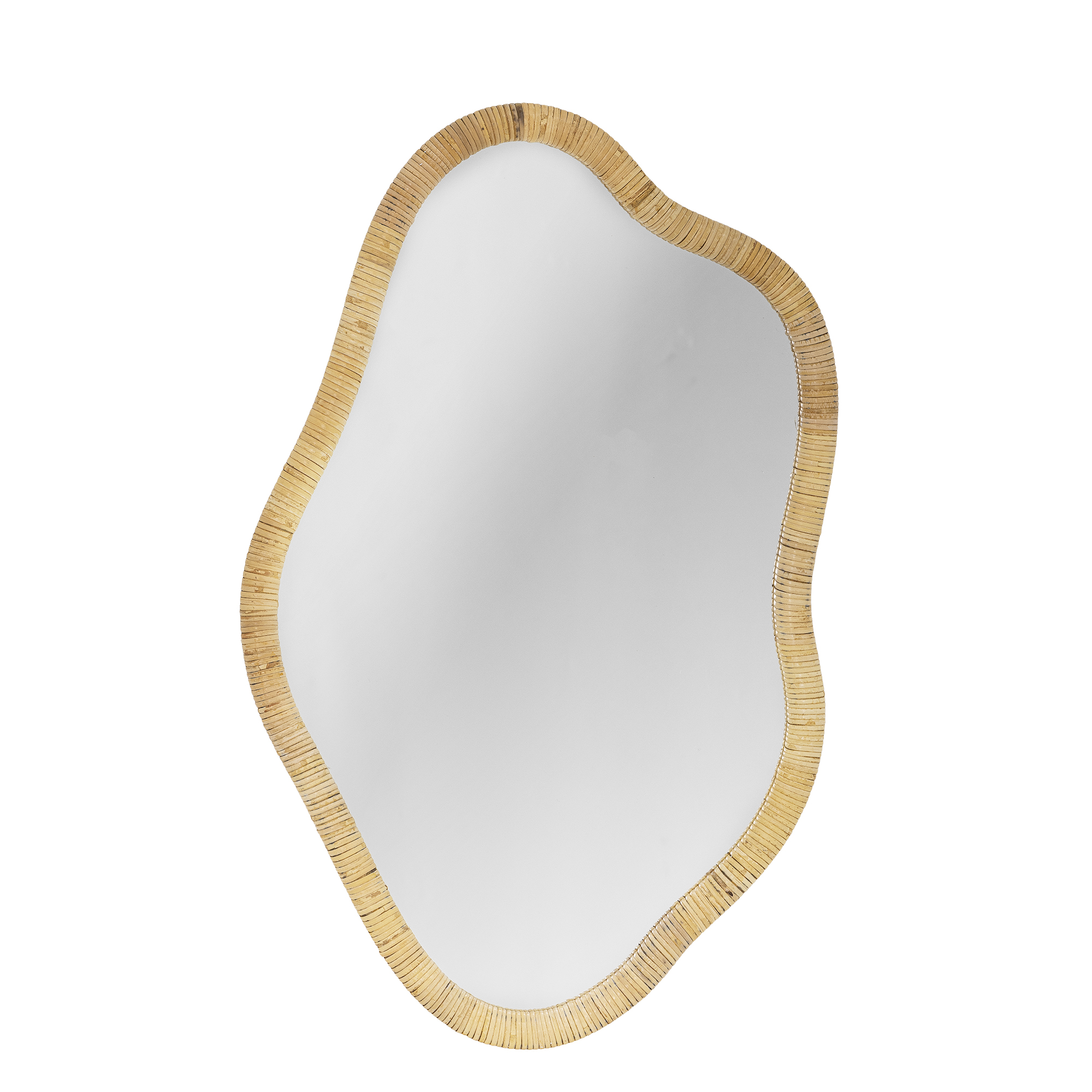 Bloomingville Ashlie Vægspejl  Organisk Spejlglas Og Natur Rattan  80x50