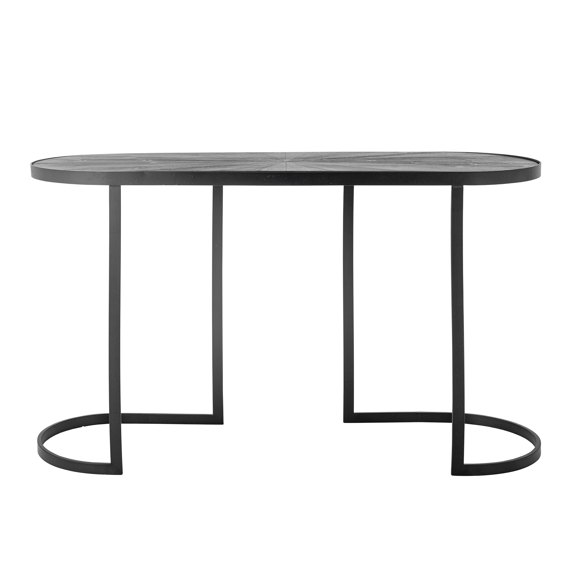 Bloomingville Carter Konsolbord  Oval Sort Fyrretræ Og Sort Metal  110x38