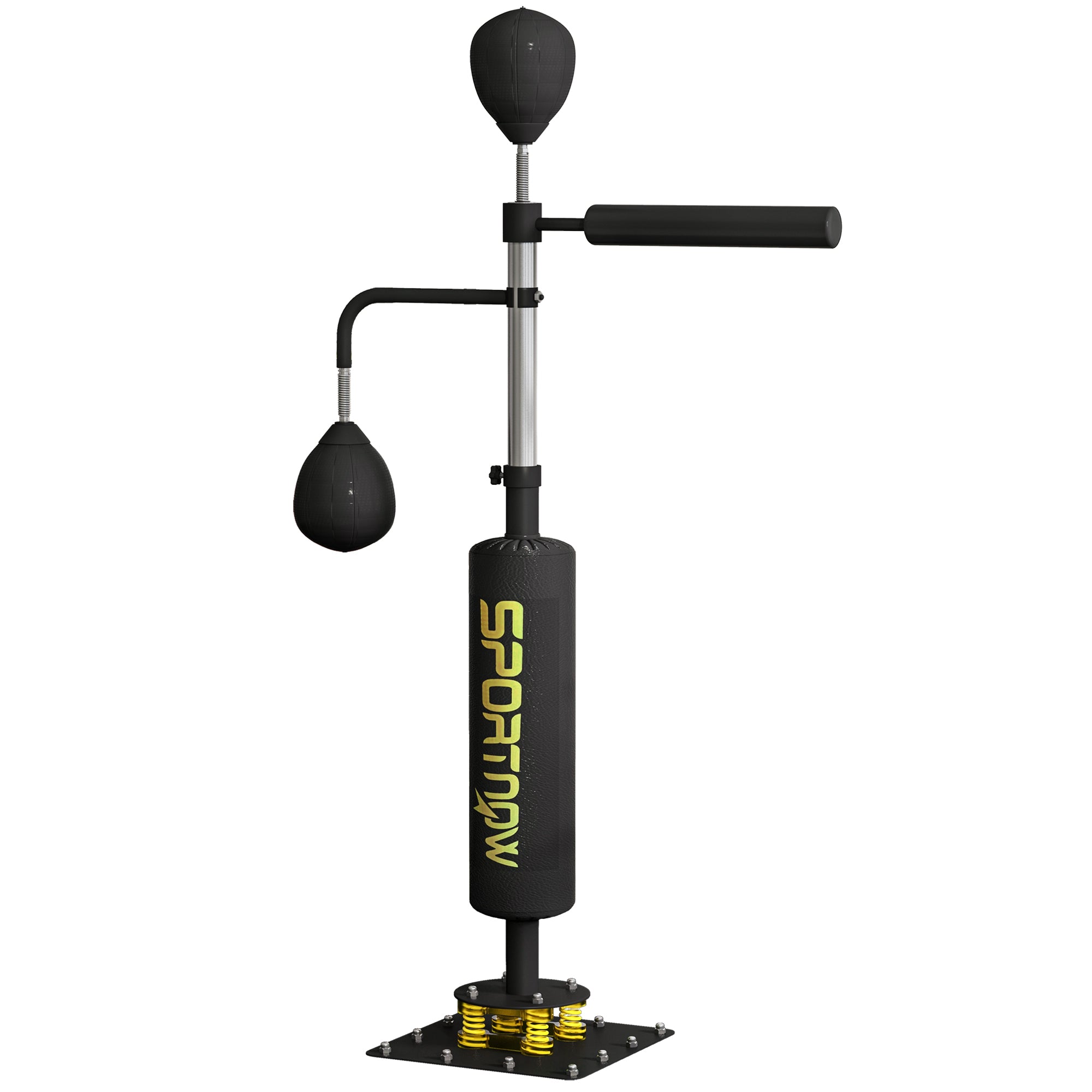 Boksestander To Speedballs Roterende Boksestang Sparkpude Højdejusterbar Stål 107 36 140-205 Cm Sort