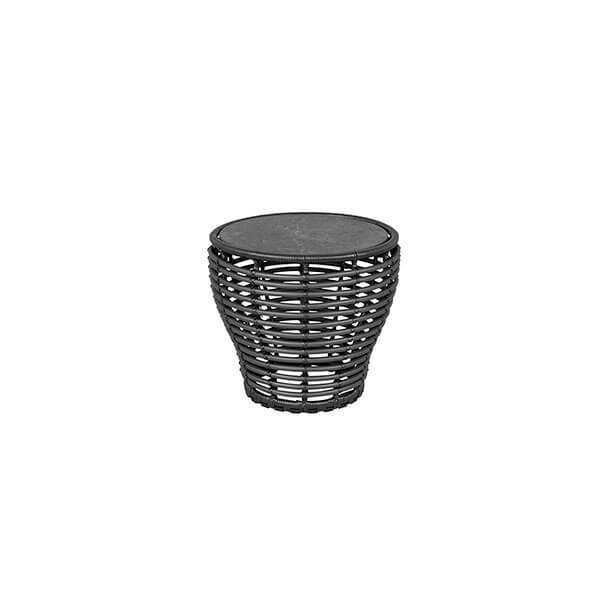 Cane-line Basket Sofabord Lille Stel: Grafit Bordplade: Sort Fossil Black  Keramisk  : Erling Christensen Møbler
