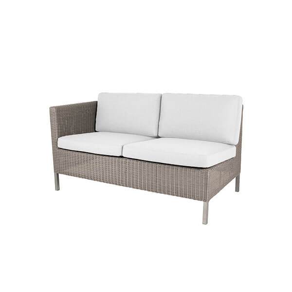 Cane-line Connect  -pers  Havesofa Taupe  Højre Modul    Hynder   Hvid  : Erling Christensen Møbler