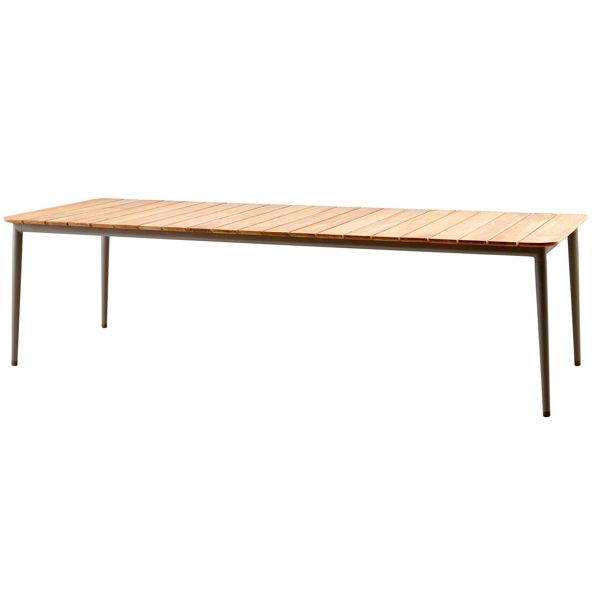 Cane-line Core Havebord 274x90 Cm Stel: Lavagrå Bordplade Teak Lava Grå  Aluminium  : Erling Christensen Møbler