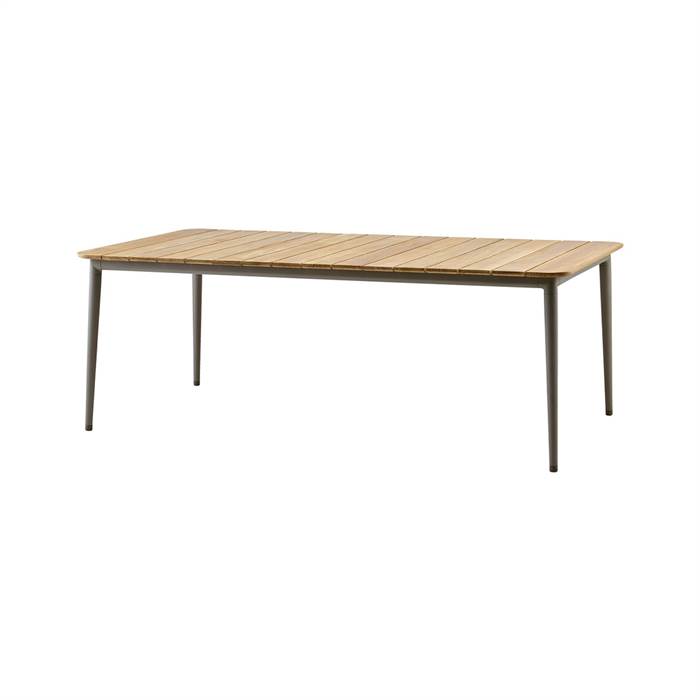 Cane-line Core Havebord 210x90 Cm Stel: Taupe Bordplade: Teak Taupe  Aluminium  : Erling Christensen Møbler