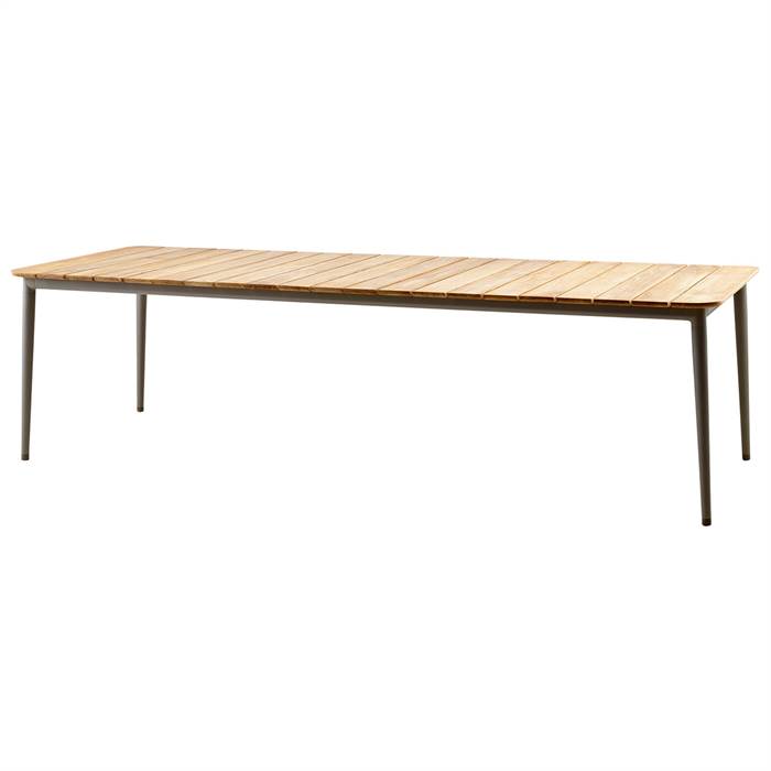 Cane-line Core Havebord 274x90 Cm Stel Taupe Bordplade: Teak Taupe : Erling Christensen Møbler