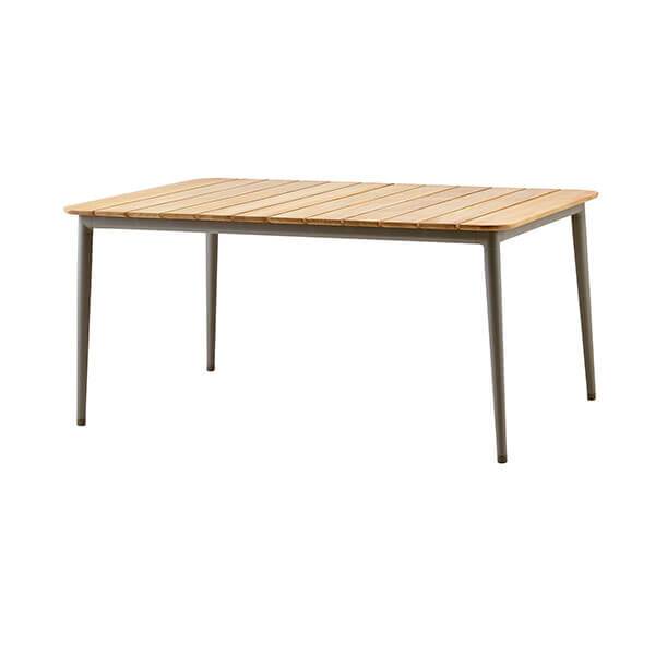 Cane-line Core Havebord 160x90 Cm Teak Stel: Taupe Taupe  Aluminium  : Erling Christensen Møbler