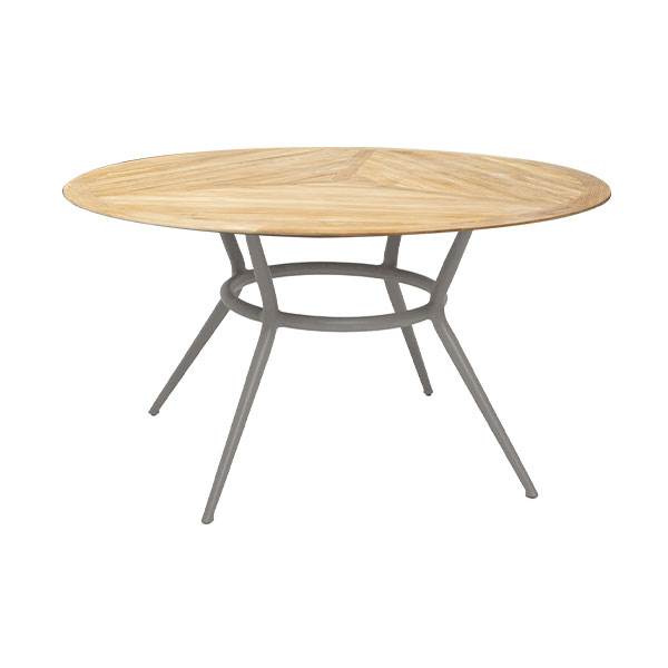 Cane-line Joy Spisebord Rundt ø144 Stel: Taupe Bordplade: Teak Taupe  Aluminium  : Erling Christensen Møbler