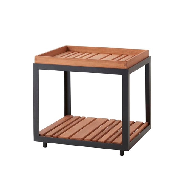 Cane-line Level Sidebord Firkantet Teak Sort  : Erling Christensen Møbler
