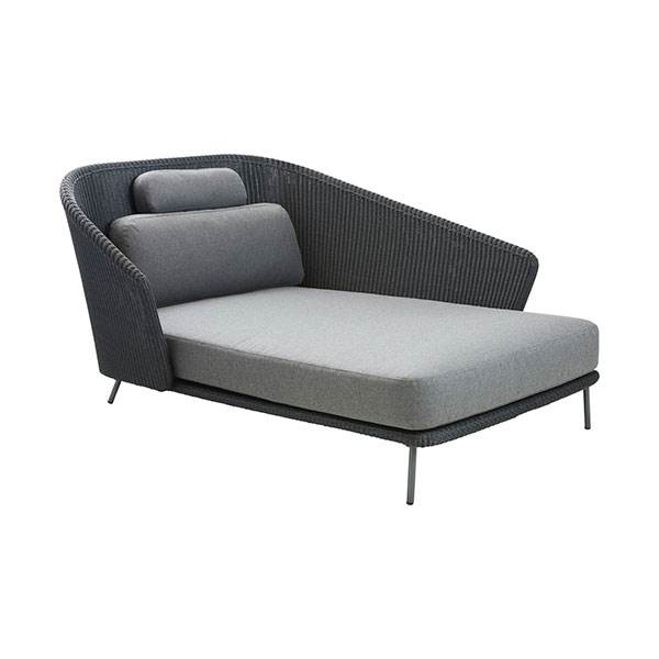 Cane-line Mega Daybed Grå Med Hyndesæt  Venstrevendt  : Erling Christensen Møbler