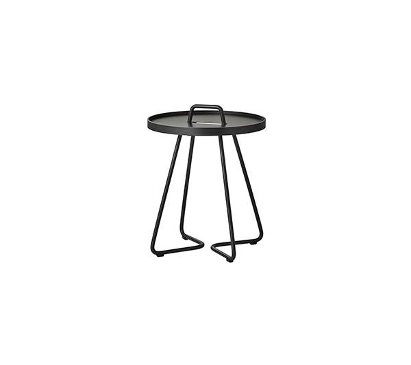 Cane-line On-the-move Sidebord Mini Sort Sort  Aluminium  : Erling Christensen Møbler