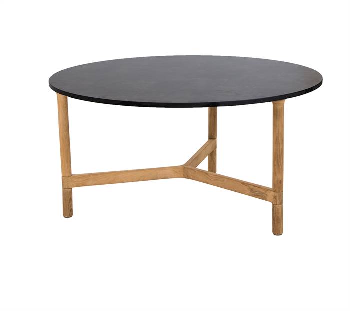 Cane-line Twist Sofabord Rundt   90 Cm  Stel: Teak Bordplade: Mørk Grå Mørk Grå Struktur : Erling Christensen Møbler