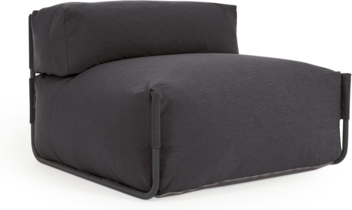 Chaiselong Kave Home Square Modulopbygget Mørkegrå Udendørs Hvilestol 65x101x101 Cm