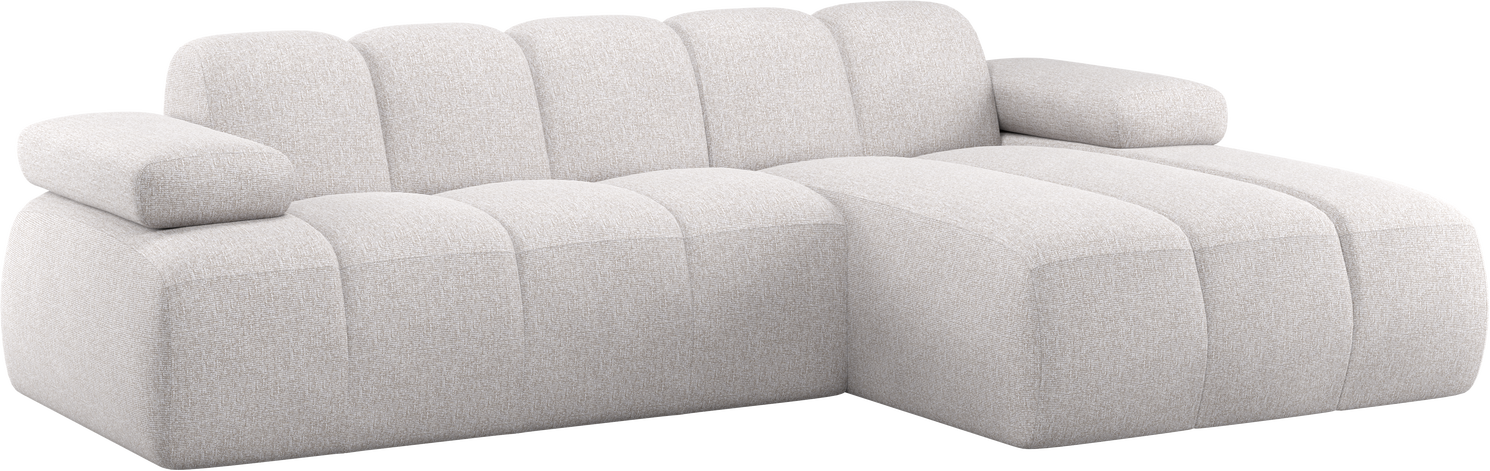 Chaiselongsofa Loungemodul Woood Mojo -personers Højrevendt Bouclé Ecru