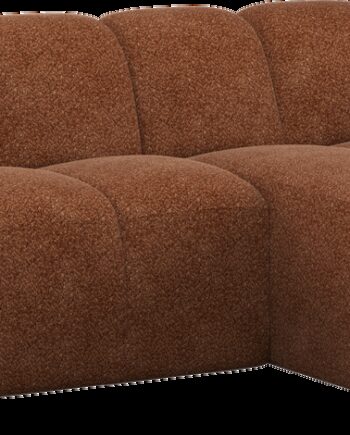Chaiselongsofa Loungemodul Woood Mojo  -personers Højrevendt  Rustbrun Chenille Valley    Justerbare Armlæn