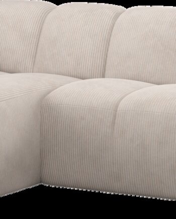 Chaiselongsofa   Loungemodul Woood Mojo  -personers Venstrevendt  Ecru Ribstof Jacquard 284   160 Cm
