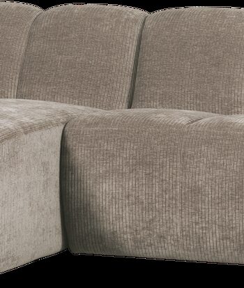 Chaiselongsofa Woood Mojo Venstrevendt 284x160 Cm   -personers Ribstof Mørk Sand