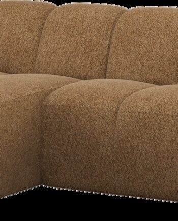 Chaiselongsofa Woood Mojo  -pers Venstrevendt Honninggul Chenille B284xd160 Cm  Justerbare Armlæn  Slidstærkt Stof