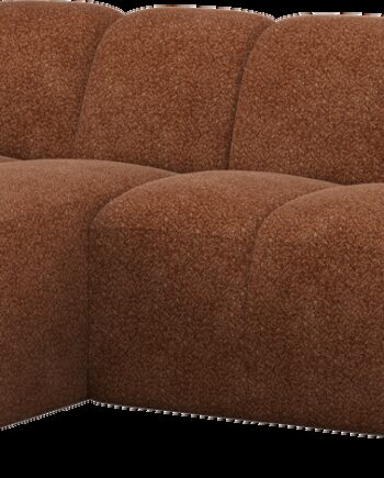 Chaiselongsofa Woood Mojo  -personers  Venstrevendt Chaiselong  Rustbrun Valley   Chenille  B284 Cm  Blød Fyldig Struktur  Manuelt Justerbare Armlæn