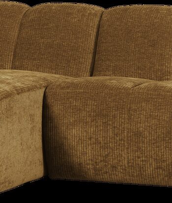Chaiselongsofa Woood Mojo  -personers Venstrevendt Honninggul Ribstof Jacquard 284x160 Cm Med Justerbare Armlæn
