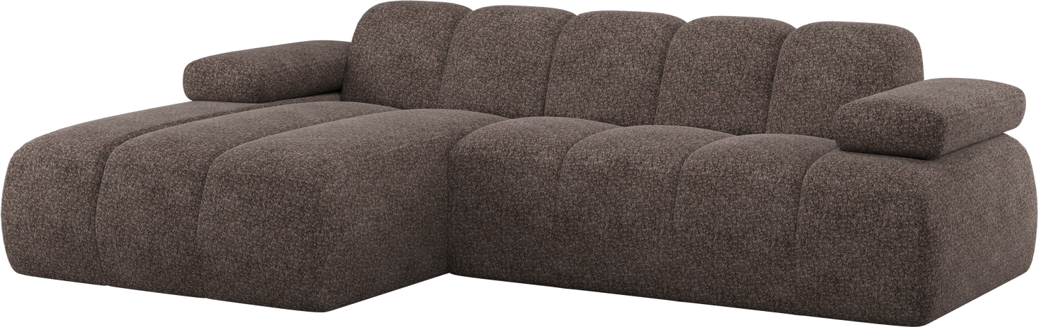 Chaiselongsofa Woood Mojo -personers Venstrevendt Loungemodul 284x160 Cm Brun Valley Chenille