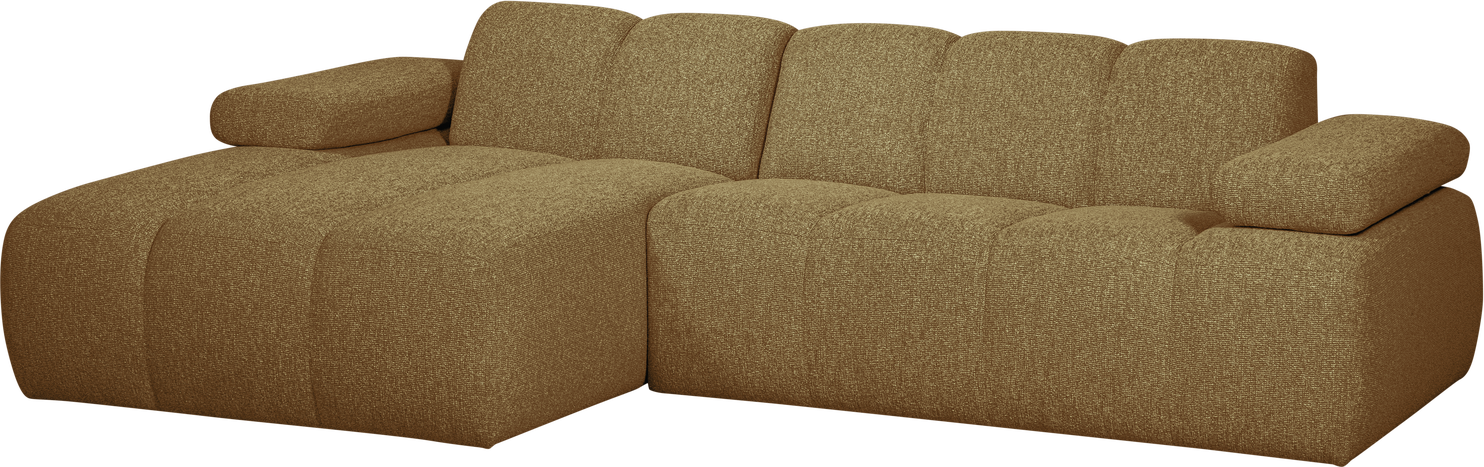 Chaiselongsofa Woood Mojo -personers Venstrevendt 284x160 Cm Gul Brun Bouclé