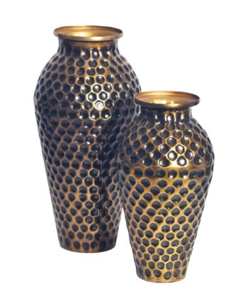 Dekorativ Vase Sæt Med    Aluminium Guld Amfora Blomstervaser  Moderne  Runde Dekorative Vaser   -delt Sæt Til Blomster  Aluminium Bordvase  Boligindretning  Metal Borddekoration  Håndlavet