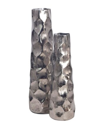 Dekorativ Vase Sæt Med    Aluminium Sølv  Moderne Blomstervaser  Hamret Design   -delt Sæt Til Blomster  Aluminiums Bordvase  Boligindretning  Metal Borddekoration  Håndlavet