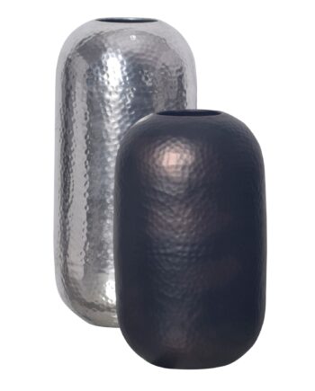 Dekorativ Vase Sæt Med    Aluminium  Sølv Sort Bronze  Moderne Blomstervase  Hamret Rund Dekorativ Vase   -delt Metal Til Blomster  Cylinderformet Bordvase   Aluminium  Boligindretning  Borddekoration  Håndlavet
