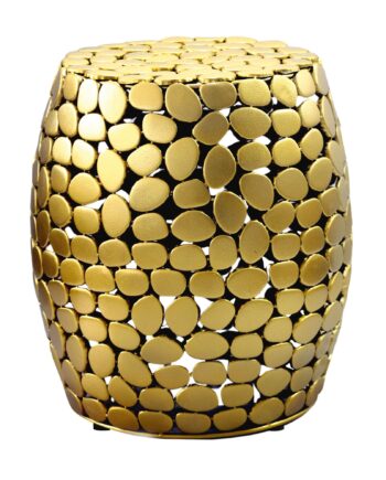 Design Sidebord Rundt 40 Cm Lavet Af Aluminium Guld Sofabord Alu Lille Stuebord Metal Dekorativt Bord Stue  Håndlavet