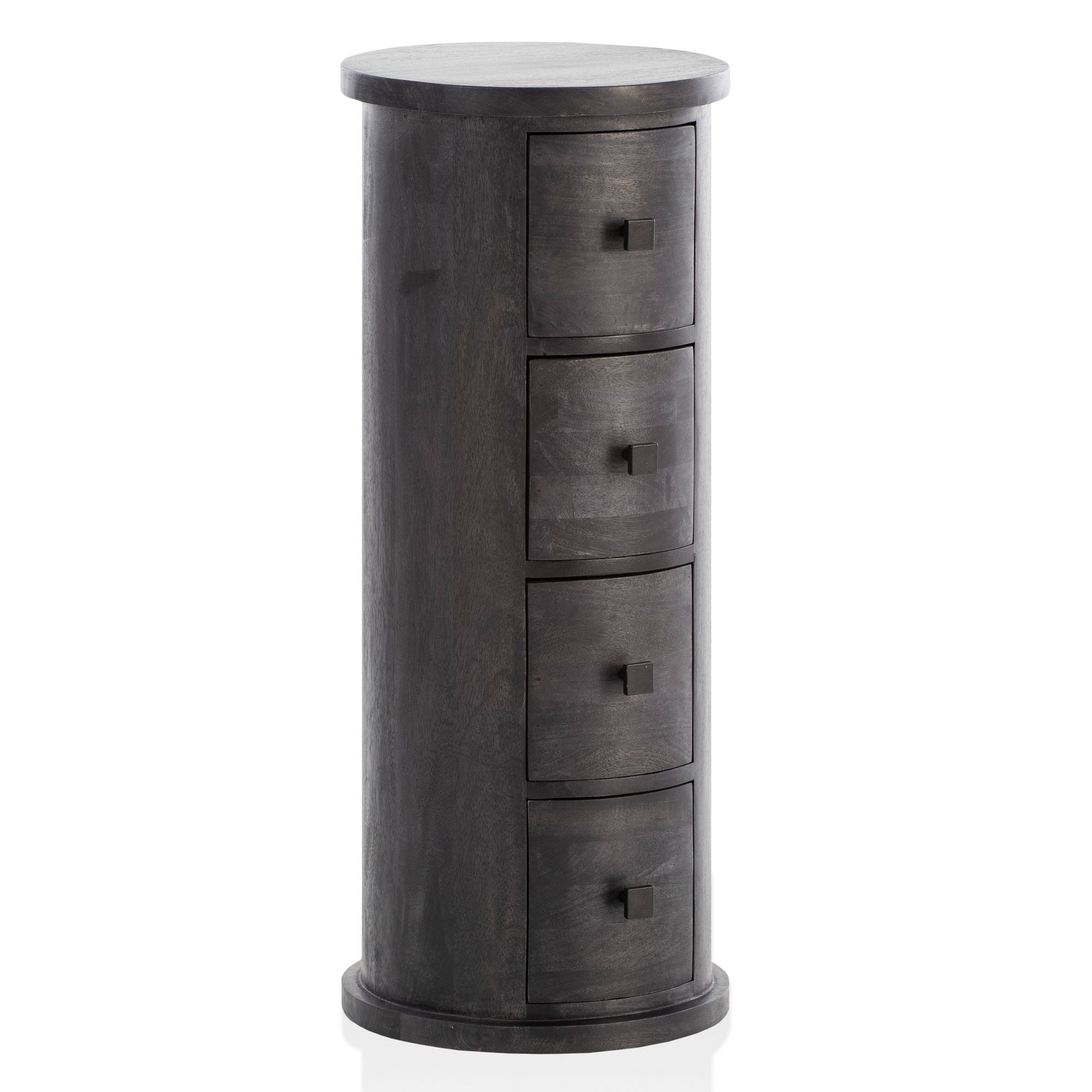 Designer Skænk Massivt Træ Sort 34x85x34 Cm