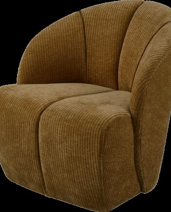 Drejelænestol Woood Mojo Honninggul Ribstof 100  Polyester H75xb68xd77 Cm