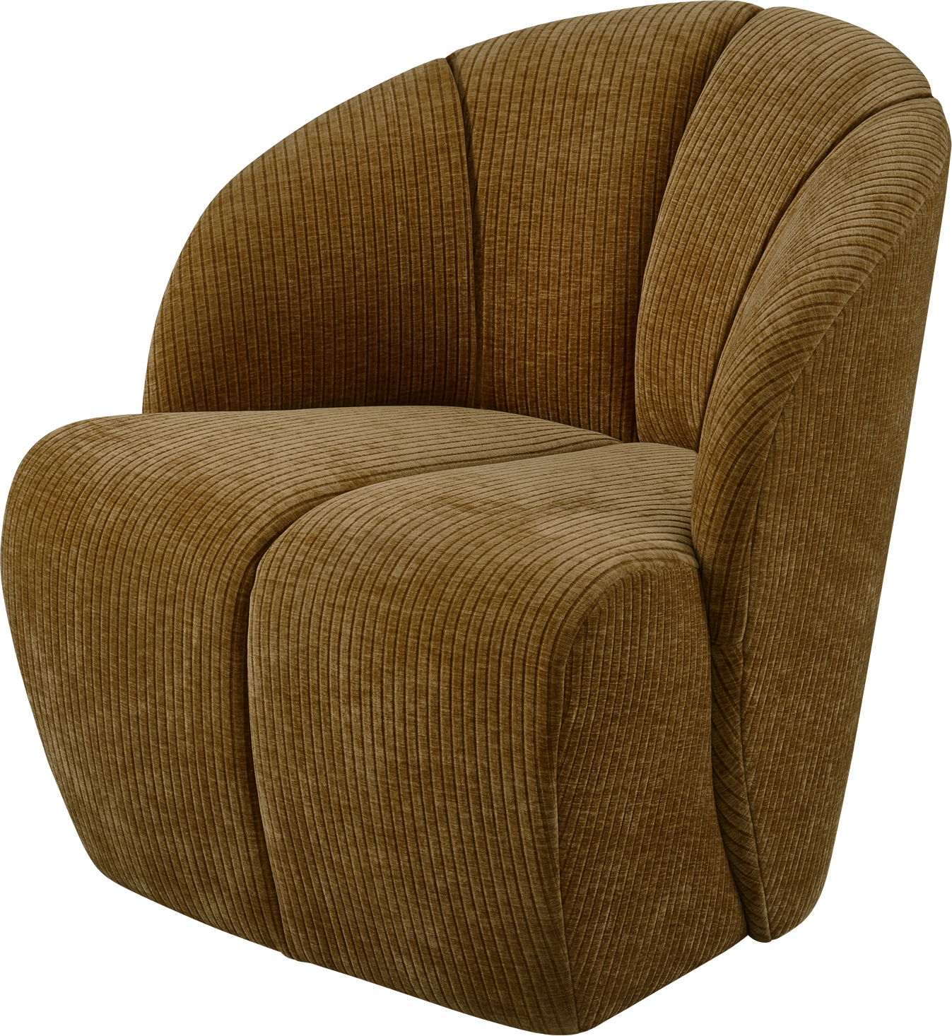 Drejelænestol Woood Mojo Honninggul Ribstof 100 Polyester H75xb68xd77 Cm