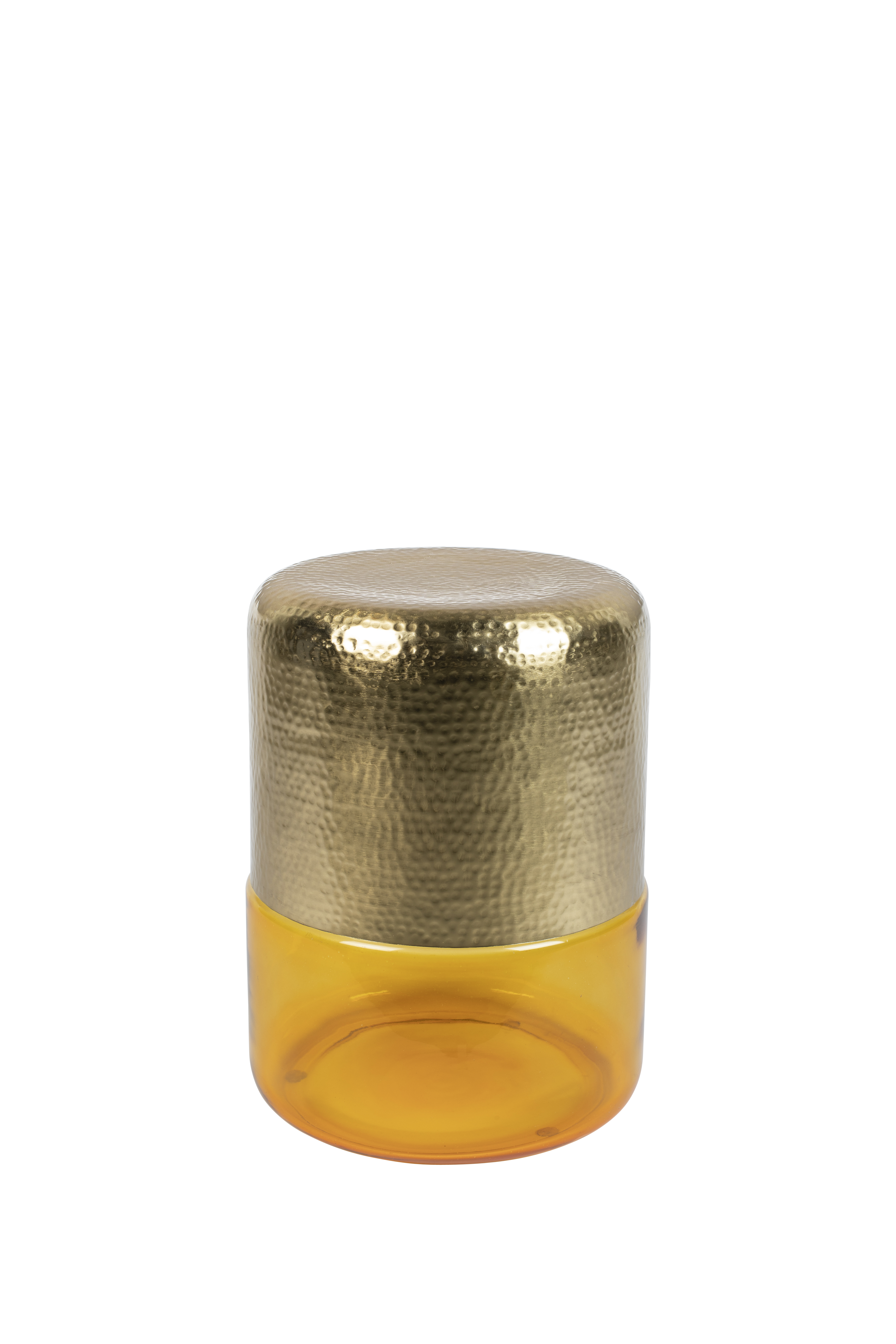 Dutchbone Cave Sidebord  Rund Messing Jern Og Rav Glas  ø35
