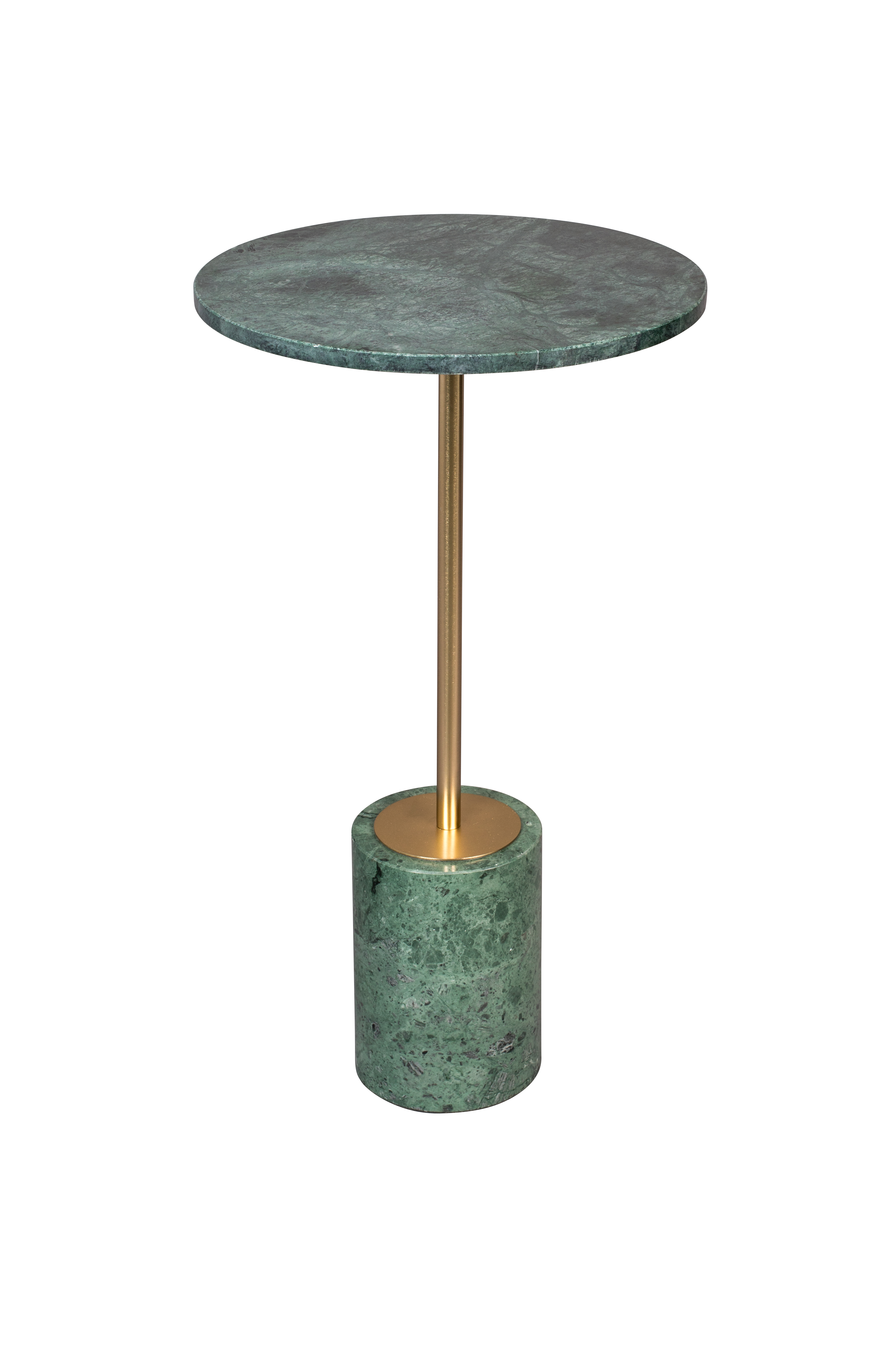Dutchbone Gunnar Sidebord  Rund Grøn Marmor Og Messing Jern  ø37