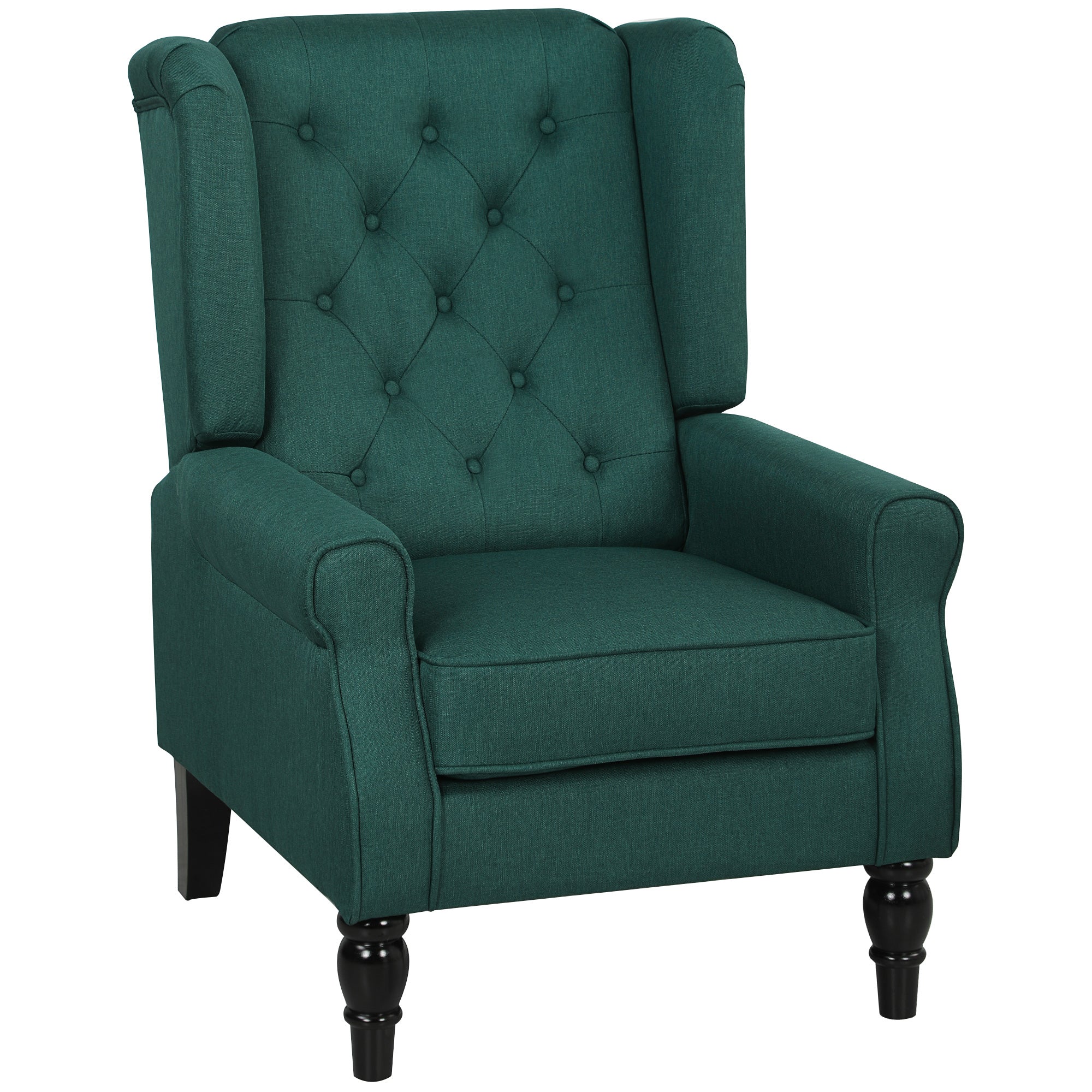 Elegant Lænestol Med Ryglæn  Tykt Polstret  Aftageligt Betræk  74   86   102 Cm  Mørkegrøn