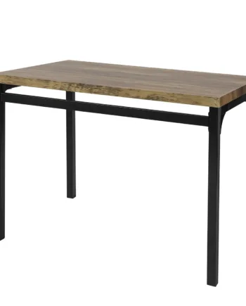 Enkelt Spisebord  Industrielt Look  B110   D70   H76 Cm  Naturfarvet-brun Med Sorte Ben