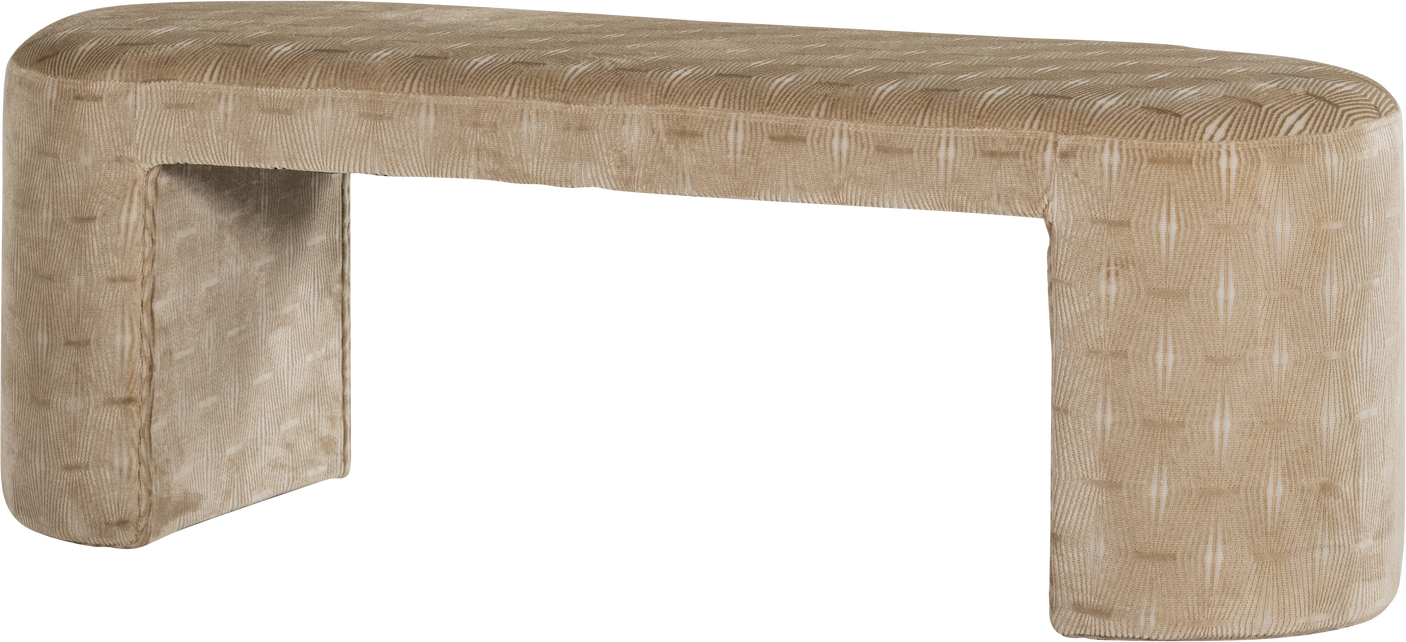 Entrébænk Woood Collection Polstret Vævet Stribet Stof Natur 130 Cm Fsc-certificeret