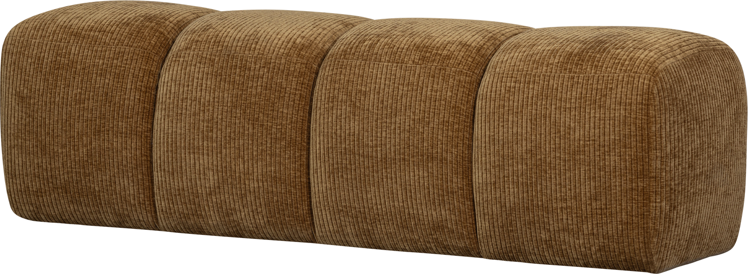 Entré- Og Spisebænk Woood Mojo 164 Cm Honninggul Ribstof Jacquard 100 Polyester Uden Ryglæn