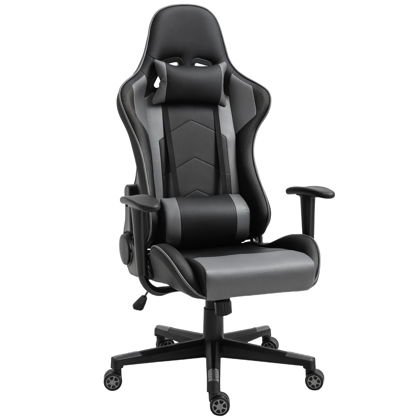 Ergonomisk Kontorstol Gamingstol Drejestol Kunstlæder Skum Sort 67 74 126-136 Cm
